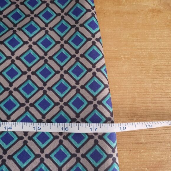 Animapop XS Small Long Sleeve Blue Print Asymmetrical Neckline Reversible Dress - Picture 15 of 16